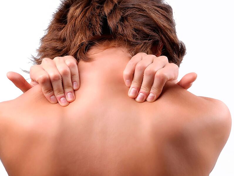 With osteochondrosis of the cervical spine, the neck muscles are strained